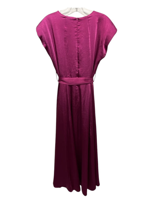 Abbey Glass Size M Magenta Pink Polyester Satin Cap Sleeve Tie Sash Gown Magenta Pink / M