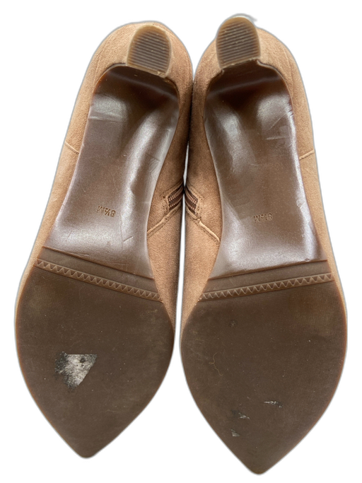 Tootsies Shoe Size 8.5 Brown Suede Side Zip Pointed Toe Heel Booties Brown / 8.5