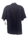 Dries Van Noten Size 52 Navy Blue Cotton Solid Button Up Men's Short Sleeve Navy Blue / 52