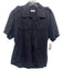 Dries Van Noten Size 52 Navy Blue Cotton Solid Button Up Men's Short Sleeve Navy Blue / 52