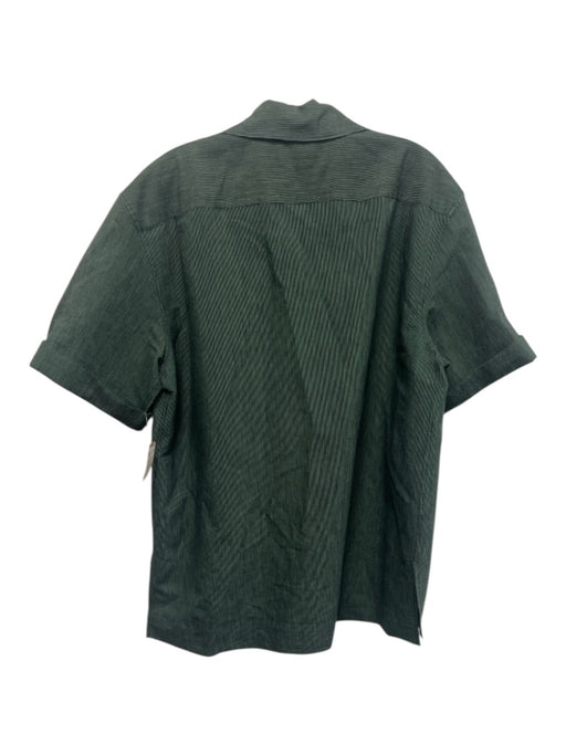Acne Studios Size 50 Green Cotton Striped Button Up front pocket Short Sleeve Green / 50