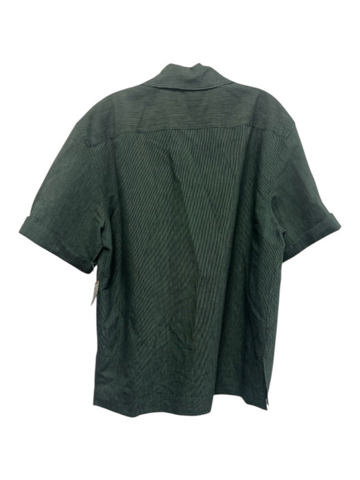 Acne Studios Size 50 Green Cotton Striped Button Up front pocket Short Sleeve Green / 50