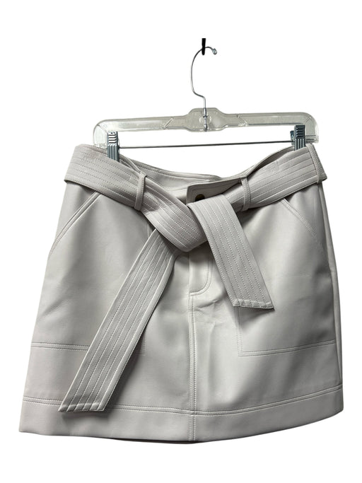 Marie Oliver Size 8 Ice Gray Polyester Zip Fly Belt Pockets Above Knee Skirt Ice Gray / 8