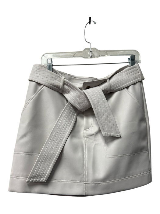 Marie Oliver Size 8 Ice Gray Polyester Zip Fly Belt Pockets Above Knee Skirt Ice Gray / 8