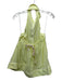 Anthropologie Size M Neon Green & White Print Cotton & Polyester Striped Top Neon Green & White Print / M