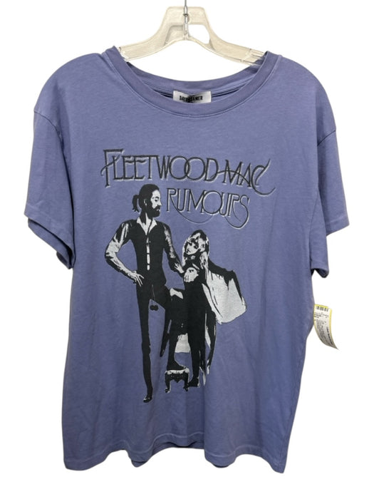 Daydreamer Size L Blue & Black Cotton Short Sleeve Graphic Print Top Blue & Black / L