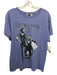 Daydreamer Size L Blue & Black Cotton Short Sleeve Graphic Print Top Blue & Black / L