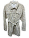 Lelis Size M Cream & Beige Cotton Snakeskin print Button Front Sash Inc Dress Cream & Beige / M