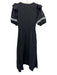 Cleobella Size M Black & White Cotton Fabric Block Embroidered Pockets Dress Black & White / M