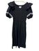 Cleobella Size M Black & White Cotton Fabric Block Embroidered Pockets Dress Black & White / M