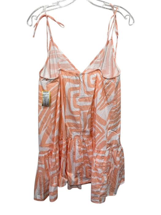 Maeve Size S Pink & White Cotton Sleeveless Stripe spaghetti tie straps Dress Pink & White / S