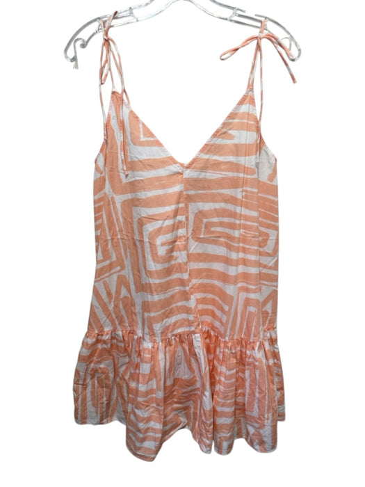 Maeve Size S Pink & White Cotton Sleeveless Stripe spaghetti tie straps Dress Pink & White / S