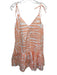 Maeve Size S Pink & White Cotton Sleeveless Stripe spaghetti tie straps Dress Pink & White / S