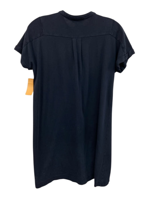 A.P.C Size XS Navy Blue Cotton Short Sleeve Breast Pocket 1/4 Button Dress Navy Blue / XS