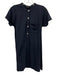 A.P.C Size XS Navy Blue Cotton Short Sleeve Breast Pocket 1/4 Button Dress Navy Blue / XS