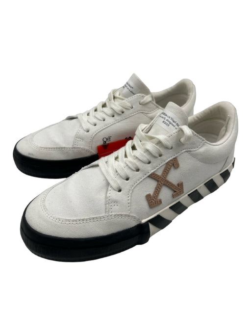 Off White Shoe Size 40 White, Black, Beige, Orange Canvas & Rubber Logo Sneakers White, Black, Beige, Orange / 40