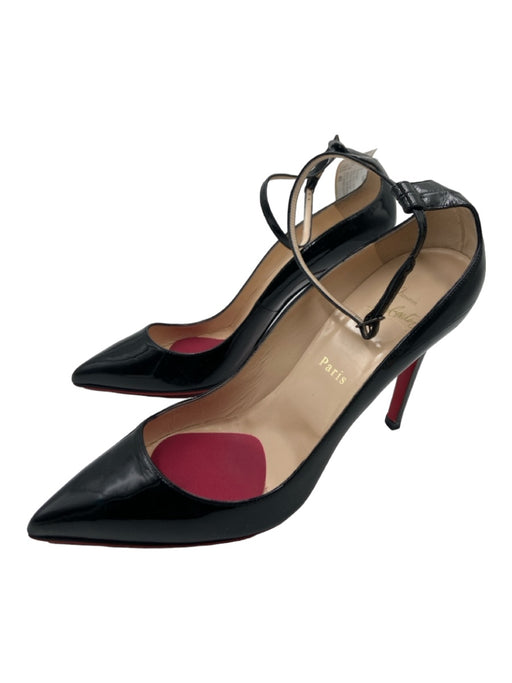 Christian Louboutin Shoe Size 40 Black Patent Leather Ankle Buckle Pumps Black / 40