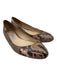 Jimmy Choo Shoe Size 40.5 Beige & Brown Leather Upper Snakeskin Embossed Flats Beige & Brown / 40.5