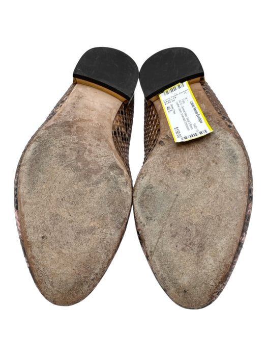 Jimmy Choo Shoe Size 40.5 Beige & Brown Leather Upper Snakeskin Embossed Flats Beige & Brown / 40.5