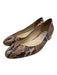 Jimmy Choo Shoe Size 40.5 Beige & Brown Leather Upper Snakeskin Embossed Flats Beige & Brown / 40.5