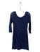 Diane Von Furstenberg Size 8 Navy Blue Rayon Blend V Back Lace Zip Back Dress Navy Blue / 8