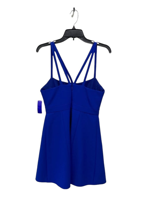 BCBG Maxazria Size 6 Blue Polyester Blend Sleeveless Cut Out Zip Back Dress Blue / 6