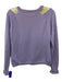 Red Valentino Size XL Purple & Yellow Wool Long Sleeve Lace Detail Sweater Purple & Yellow / XL