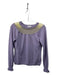 Red Valentino Size XL Purple & Yellow Wool Long Sleeve Lace Detail Sweater Purple & Yellow / XL