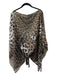 Roberto Cavalli Size One Size Brown & Black Silk Sheer Animal Print Cover Up Top Brown & Black / One Size