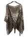 Roberto Cavalli Size One Size Brown & Black Silk Sheer Animal Print Cover Up Top Brown & Black / One Size