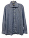 H Stockton Size 15.5 Blue & White Cotton Gingham Men's Long Sleeve Shirt Blue & White / 15.5