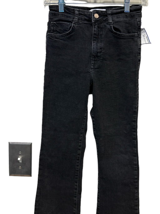 Zara Size 2 Black Cotton Denim Straight Leg Jeans Black / 2