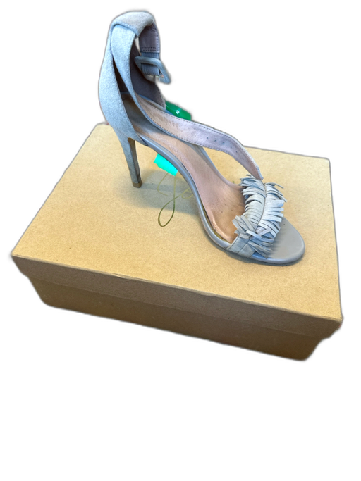 Joie Shoe Size 38.5 Gray Leather Fringe Stiletto Ankle Strap Sandals Gray / 38.5