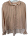 XiRENA Size S Tan & Orange Acetate Blend Long Sleeve Striped Button Down Top Tan & Orange / S