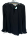 Rebecca Taylor Size 4 Black Silk Long Sleeve Lace Detail Top Black / 4