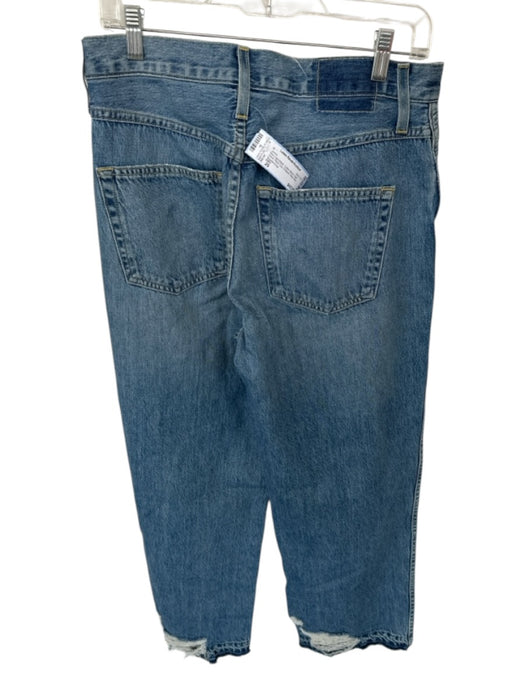 AMO Size 29 Med Light Wash Cotton Blend High Waist Wide Leg Cropped Jeans Med Light Wash / 29