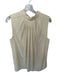 Tibi Size 2 Cream Silk Pleated Neckline Sleeveless V Neck Top Cream / 2