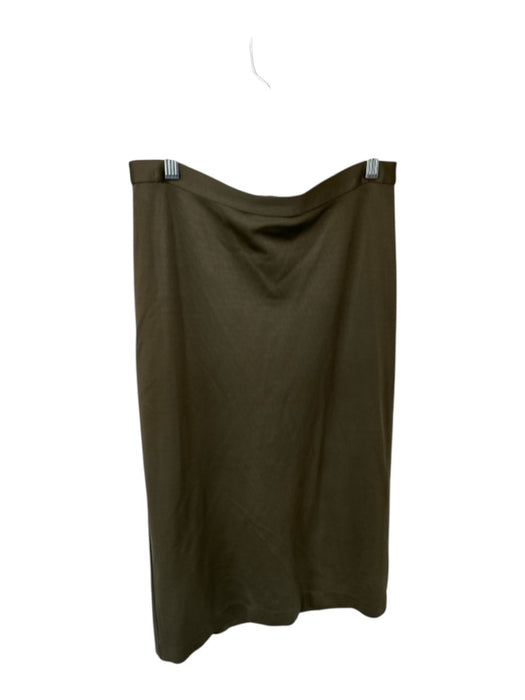 Tibi Size 6 Olive Green Polyamid Back Zip A Line Midi Skirt Olive Green / 6