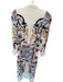 Carolina K Size M White & Peach Viscose Long Sleeve Botanical Collar Dress White & Peach / M