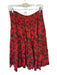 Ulla Johnson Size 6 Red & Black Cotton Blend Side Zip Flowers Lined Maxi Skirt Red & Black / 6