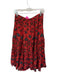 Ulla Johnson Size 6 Red & Black Cotton Blend Side Zip Flowers Lined Maxi Skirt Red & Black / 6