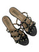 Valentino Shoe Size 39 Black & Gold Leather Rockstud Slide Sandals Black & Gold / 39