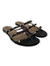 Valentino Shoe Size 39 Black & Gold Leather Rockstud Slide Sandals Black & Gold / 39