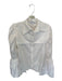 Melbourne Size M White Cotton Long Bell Sleeve Button Up Collar Top White / M