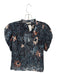 Ulla Johnson Size 4 Burnt Orange & Navy Cotton & Viscose Botanical Neck Tie Top Burnt Orange & Navy / 4