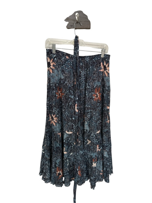 Ulla Johnson Size 6 Burnt Orange & Navy Cotton & Viscose Botanical Tiered Skirt Burnt Orange & Navy / 6