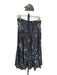 Ulla Johnson Size 6 Burnt Orange & Navy Cotton & Viscose Botanical Tiered Skirt Burnt Orange & Navy / 6