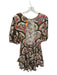 Rhode Size M Green, Red & Cream Cotton Botanical Balloon Sleeve Boat Neck Dress Green, Red & Cream / M