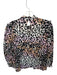 Veronica Beard Size 6 Black, Pink & Orange Silk & Spandex Cheetah Pleated Top Black, Pink & Orange / 6