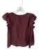 Sea New York Size XS Burgundy Viscose Blend Ruffle Detail Cap Sleeve Top Burgundy / XS